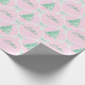 Gepersonaliseerde Preppy Kerstboom Aangepaste naam Cadeaupapier (Hoek)