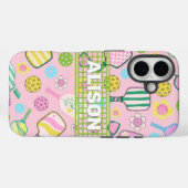Gepersonaliseerde Preppy Pickleball telefoonhoesje Case-Mate iPhone Case (Achterkant (horizontaal))