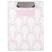 Gepersonaliseerde Preppy Waterverf Bow Ribbonerie Klembord (Voorkant)
