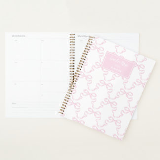 Gepersonaliseerde Preppy Waterverf Bow Ribbonerie Planner
