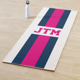 Gepersonaliseerde Preppy Yoga Mat Monogram Strepen