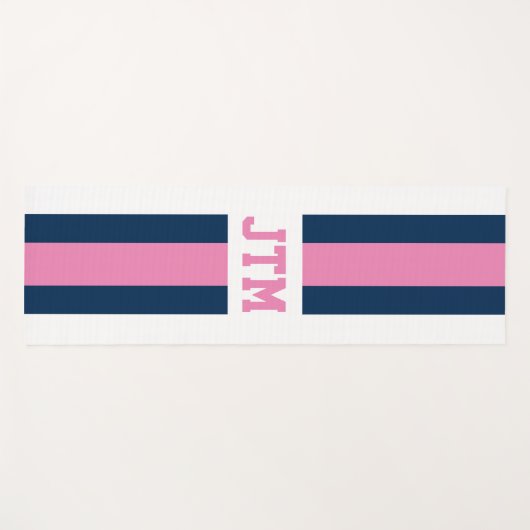 Gepersonaliseerde Preppy Yoga Mat Monogram Strepen (Voorkant (horizontaal))