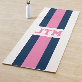 Gepersonaliseerde Preppy Yoga Mat Monogram Strepen