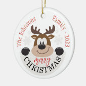 Gepersonaliseerde pretkerst keramisch ornament (Links)