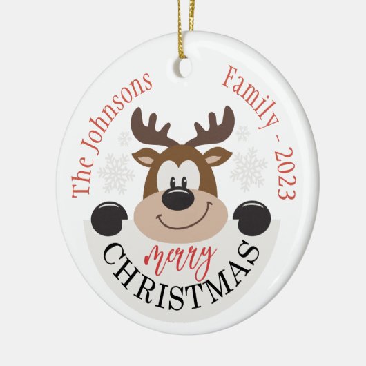 Gepersonaliseerde pretkerst keramisch ornament (Links)