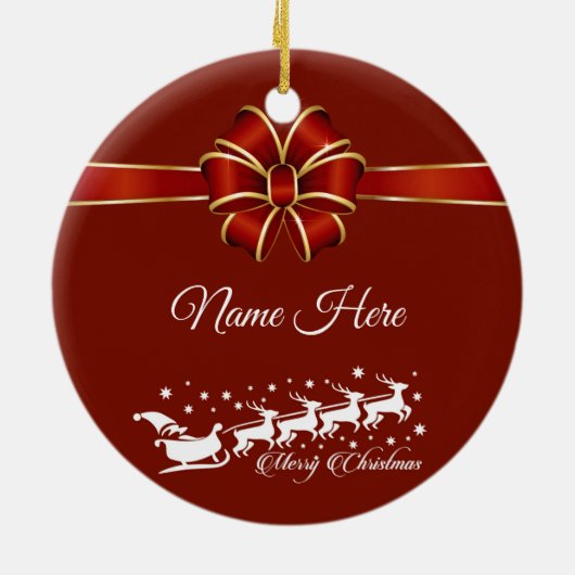 Gepersonaliseerde pretkerst keramisch ornament (Achterkant)