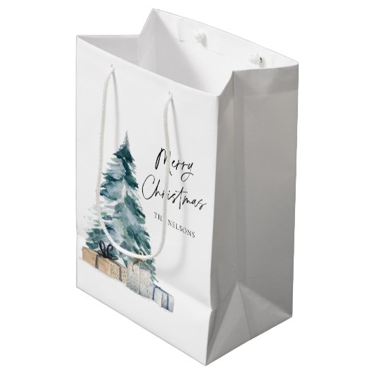 Gepersonaliseerde pretkerst medium cadeauzakje (Voorkant Gekanteld)