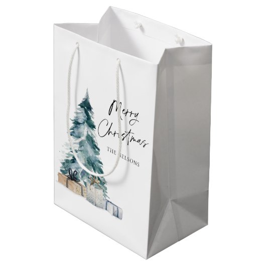 Gepersonaliseerde pretkerst medium cadeauzakje (Achterkant Gekanteld)