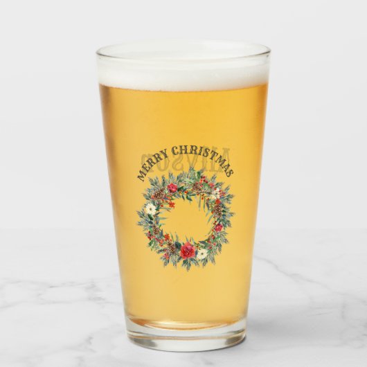 Gepersonaliseerde pretkerst met feestdag glas (Voorkant gevuld)