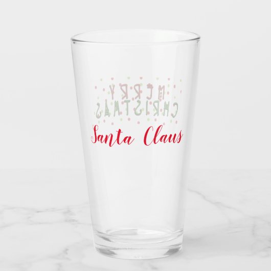 Gepersonaliseerde pretkerst met rode/groene Stippe Glas (Achterkant)