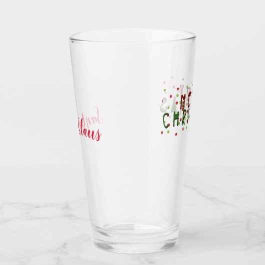 Gepersonaliseerde pretkerst met rode/groene Stippe Glas (Rechts)