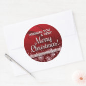 Gepersonaliseerde pretkerst (rood) ronde sticker (Envelop)