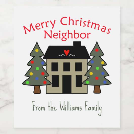 Gepersonaliseerde pretkerst wijn etiket (Enkel label)