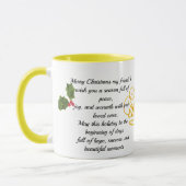 : Gepersonaliseerde Prettig Kerstmis Boom Aquarel  Mok (Links)