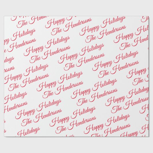 Gepersonaliseerde Prettige feestdagen Cadeaupapier (Vlak)