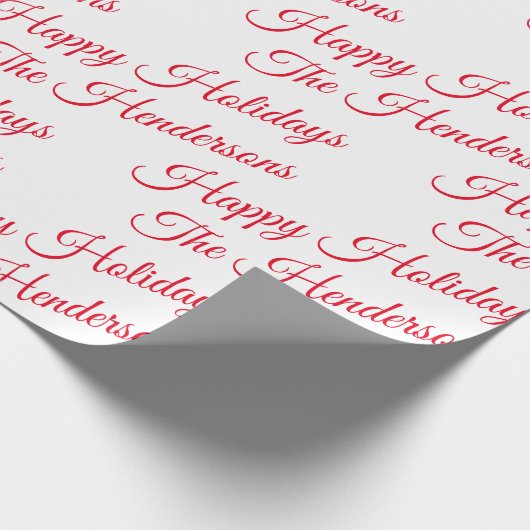 Gepersonaliseerde Prettige feestdagen Cadeaupapier (Hoek)