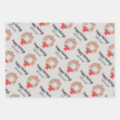 Gepersonaliseerde Prettige feestdagen Cookie Wreat Inpakpapier Vel (Voorkant 3)