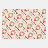 Gepersonaliseerde Prettige feestdagen Cookie Wreat Inpakpapier Vel (Voorkant 2)