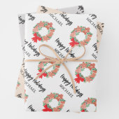 Gepersonaliseerde Prettige feestdagen Cookie Wreat Inpakpapier Vel (In situ)