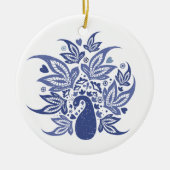 Gepersonaliseerde Prettige feestdagen Peacock Keramisch Ornament (Voorkant)