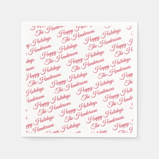 Gepersonaliseerde Prettige feestdagen Servet (Voorkant)