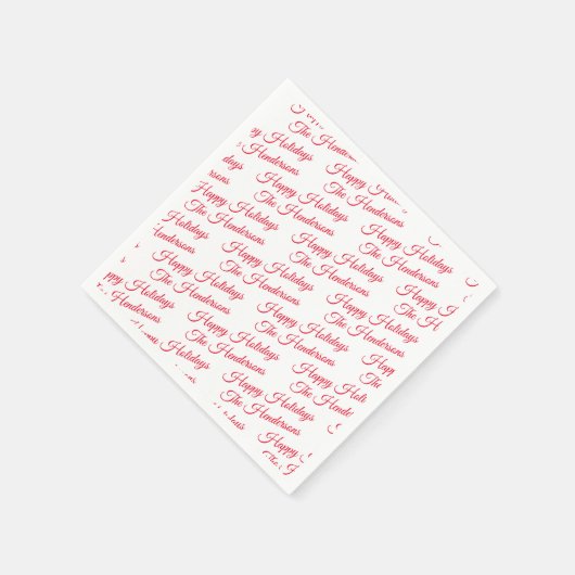 Gepersonaliseerde Prettige feestdagen Servet (Hoek)
