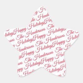 Gepersonaliseerde Prettige feestdagen Ster Sticker