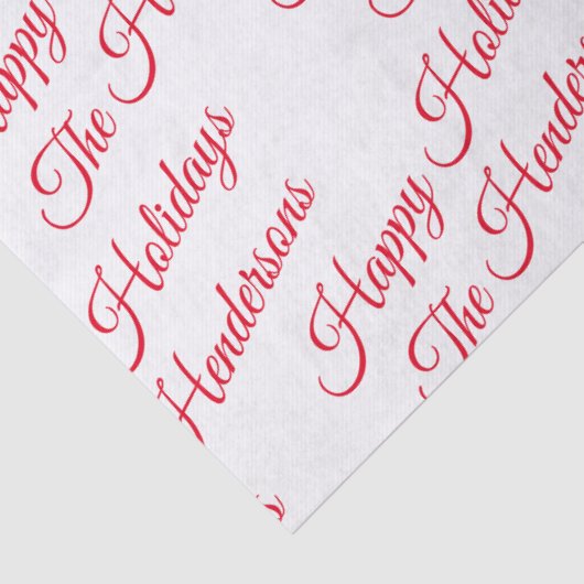 Gepersonaliseerde Prettige feestdagen Tissuepapier (Detail)