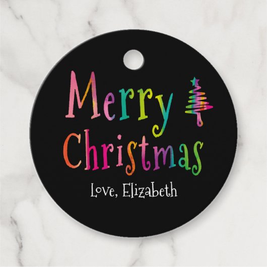 Gepersonaliseerde prettige kerstkerst bedankjes labels (Voorkant)