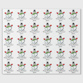 Gepersonaliseerde prettige witte snowman met prett cadeaupapier (Vlak)