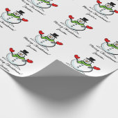 Gepersonaliseerde prettige witte snowman met prett cadeaupapier (Hoek)