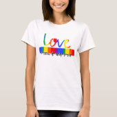 Gepersonaliseerde Pride Rainbow Love T-Shirt (Voorkant)