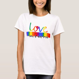 Gepersonaliseerde Pride Rainbow Love T-Shirt