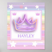 Gepersonaliseerde Princess Crown Wall Poster (Voorkant)