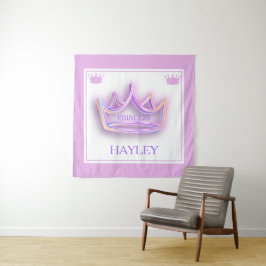 Gepersonaliseerde Princess Crown Wall Wandkleed