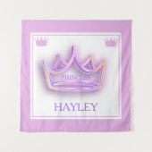 Gepersonaliseerde Princess Crown Wall Wandkleed (Voorkant)