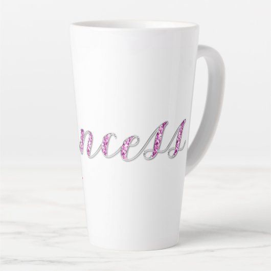 Gepersonaliseerde Princess Sparkle Pink Diamond Latte Mok (Rechterhoek)