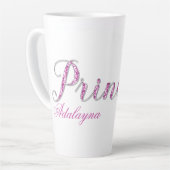 Gepersonaliseerde Princess Sparkle Pink Diamond Latte Mok (Linkerhoek)