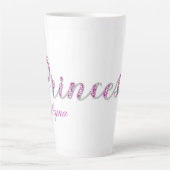 Gepersonaliseerde Princess Sparkle Pink Diamond Latte Mok (Voorkant)