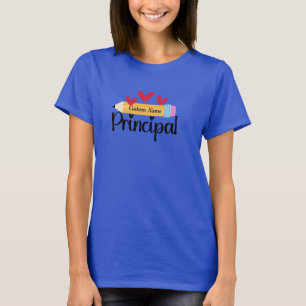 Gepersonaliseerde Principal Pencil Custom Name T-shirt