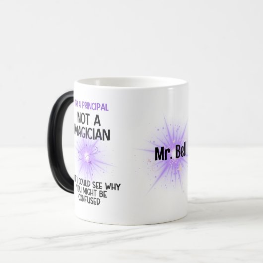 Gepersonaliseerde Principal Terug naar school grap Magische Mok (Voorkant links)