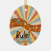 Gepersonaliseerde Principals Rule Gift Christmas Keramisch Ornament (Rechts)