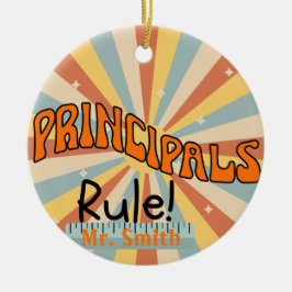 Gepersonaliseerde Principals Rule Gift Christmas Keramisch Ornament