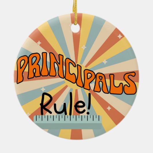 Gepersonaliseerde Principals Rule Gift Christmas Keramisch Ornament (Achterkant)