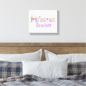 Gepersonaliseerde Prinses Alphabet Kroon Kasteelto Canvas Afdruk (Insitu (Slaapkamer))