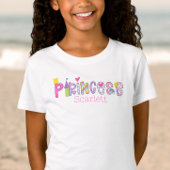 Gepersonaliseerde Prinses Alphabet Kroon Kasteelto T-shirt