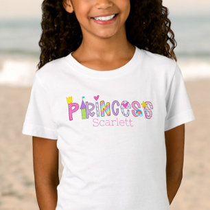 Gepersonaliseerde Prinses Alphabet Kroon Kasteelto T-shirt