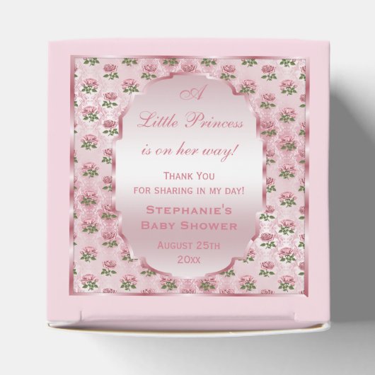 Gepersonaliseerde  prinses Baby Rozen dank u Bedankdoosjes (Bovenkant)