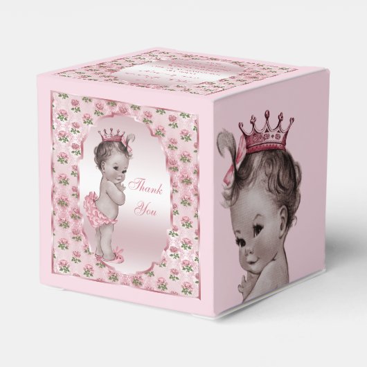Gepersonaliseerde  prinses Baby Rozen dank u Bedankdoosjes (Achterkant)