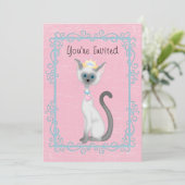 Gepersonaliseerde Prinses Cat Pink Verjaardag Uitn Kaart (Staand voorkant)